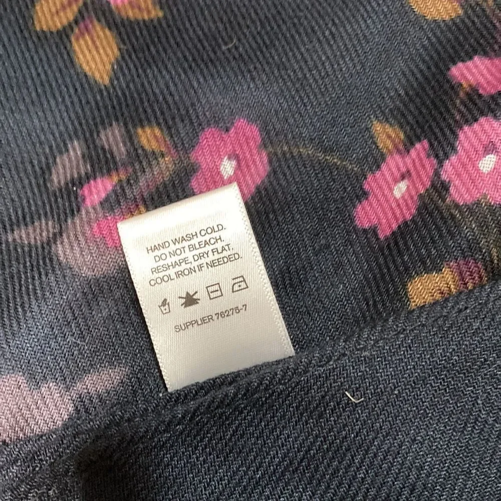 Liz Claiborne blue and purple Floral scarf rayon